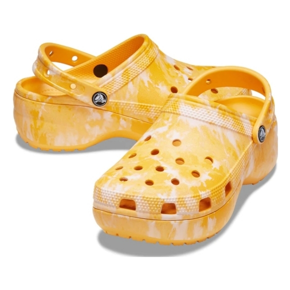 tie dye platform crocs
